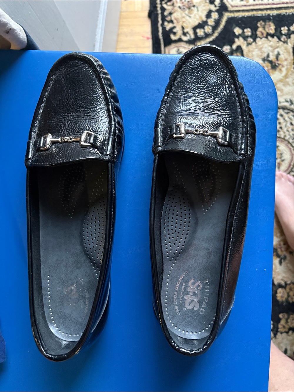 SAS Women’s Black Patent Leather Bit Loafers